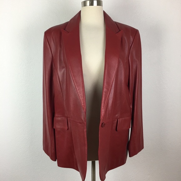 Vintage Jackets & Blazers - Vintage Red Leather Blazer